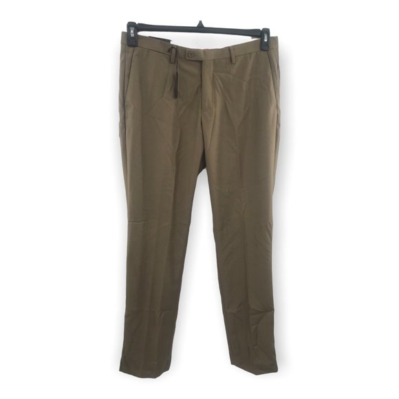 *Alberto Cardinal Mens Dress Pants Beige Khaki NWT Size 34/32 - Picture 1 of 4